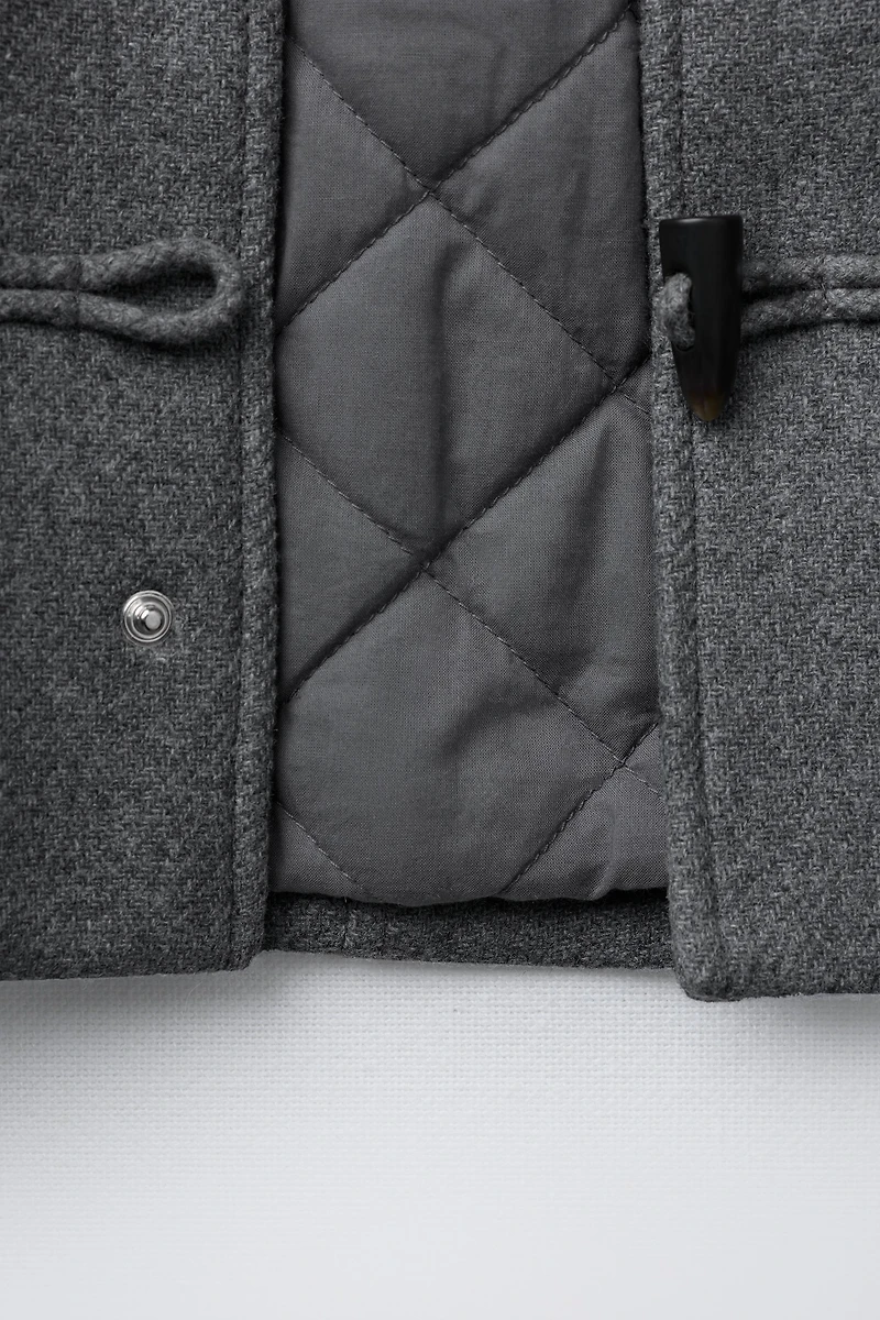 MELANGE COAT WITH WOOL FIREMAN CLASPS