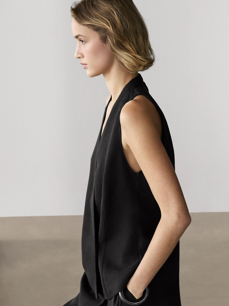 Double-breasted waistcoat with button details