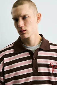 STRIPED JACQUARD KNIT POLO