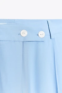 PLEATED WIDE LEG PANTS