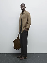 Regular fit linen check shirt