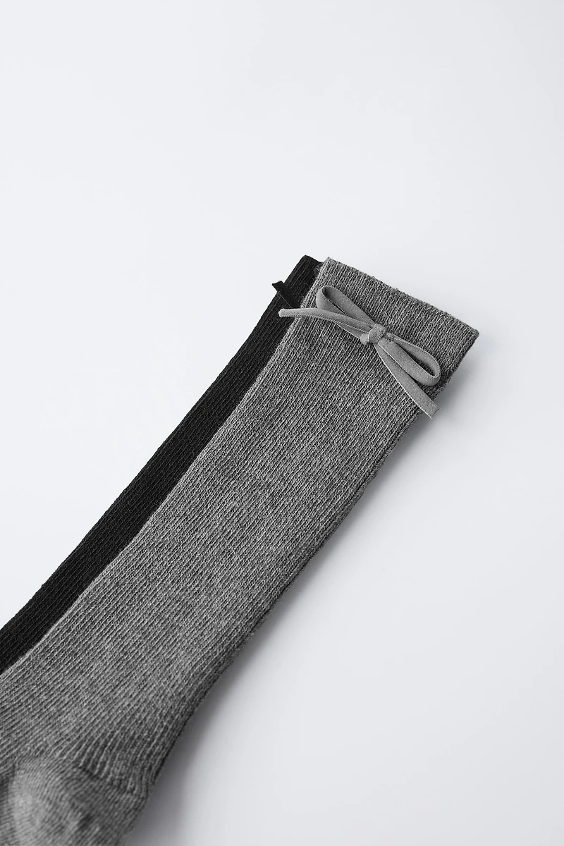 TWO-PACK OF HIGH SOCKS WITH BOW