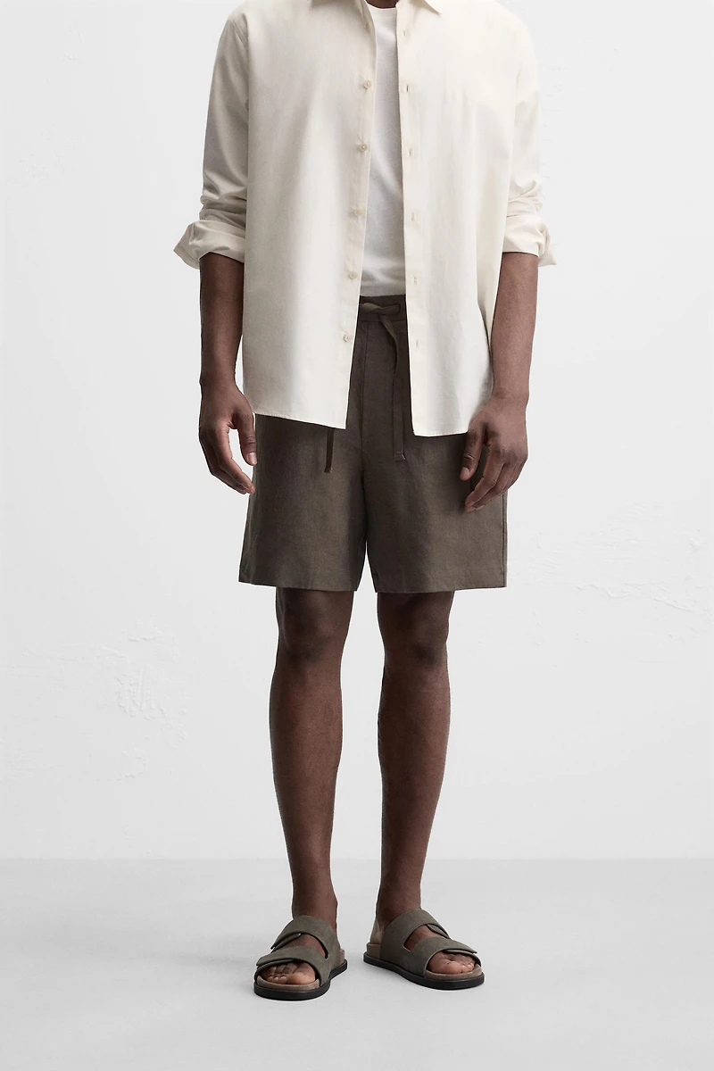 100% LINEN SHORTS