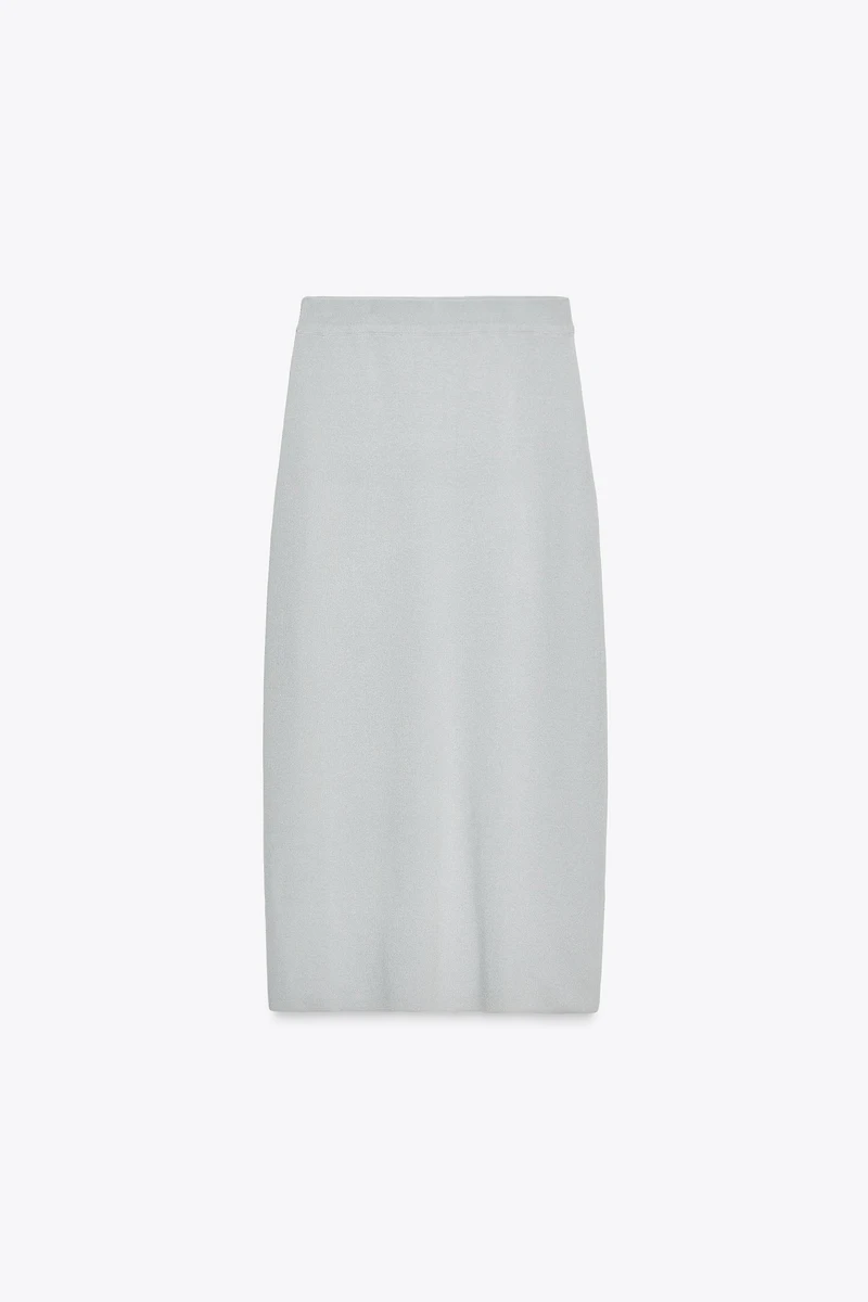 PLAIN KNIT MIDI SKIRT