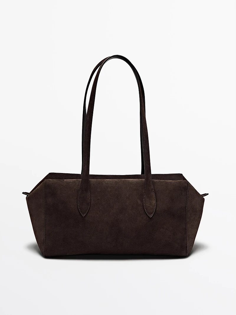 Split leather west satchel bag