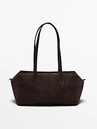 Split leather west satchel bag