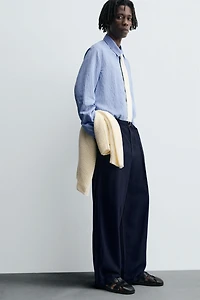 CHEMISE FLUIDE À RAYURES ET EFFET FROISSÉ