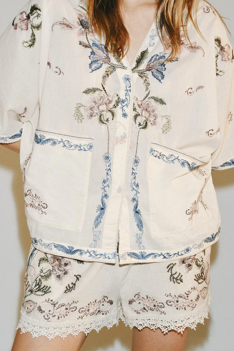 ZW COLLECTION EMBROIDERED SHIRT