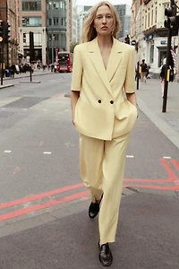 TEXTURED STRAIGHT LEG PANTS