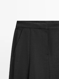 Wool blend darted trousers