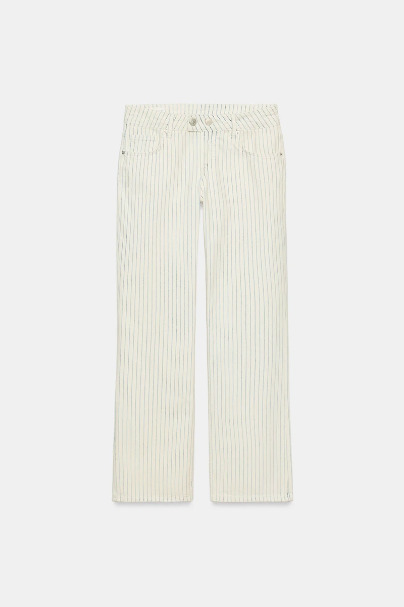 TRF LOW RISE STRIPED STRAIGHT JEANS