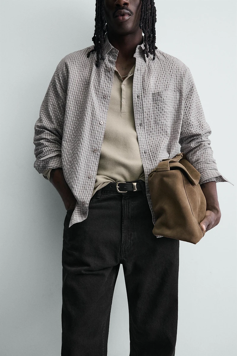 TEXTURED PLAID SHIRT