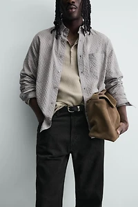 TEXTURED PLAID SHIRT