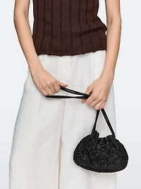 Nappa leather macramé pouch bag