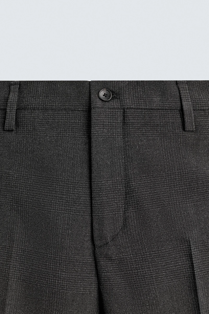 PANTALON DE COSTUME STRUCTURÉ À CARREAUX