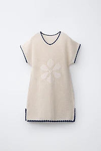 FLORAL CROCHET KNIT KAFTAN