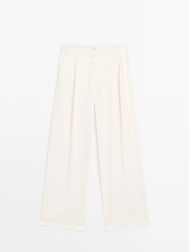 Wide-leg trousers with double dart