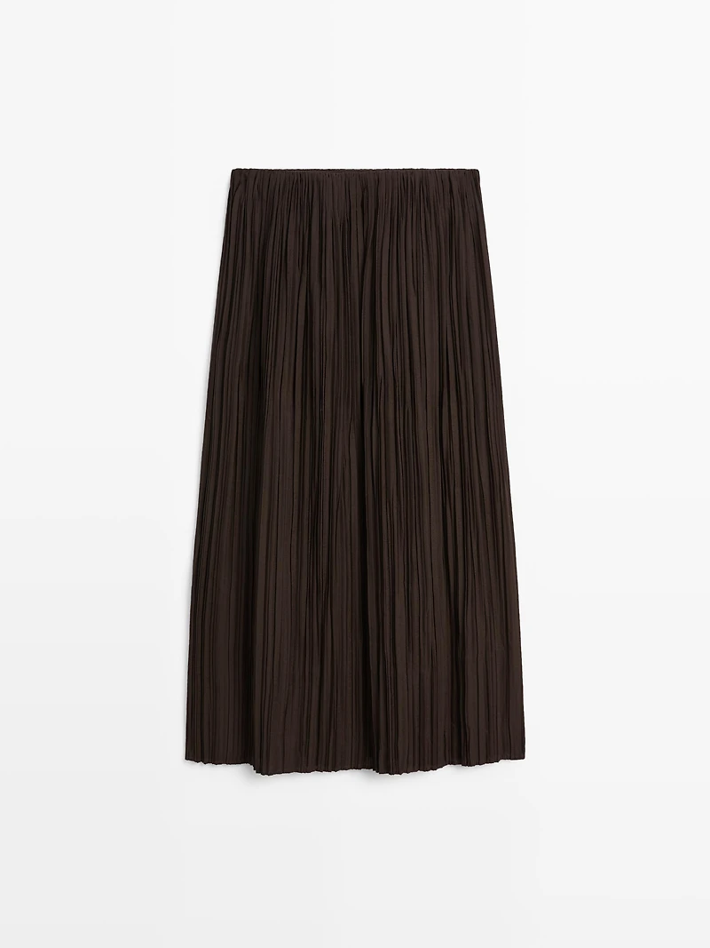 Pleated midi skirt
