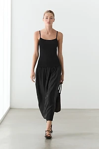 Combined strap midi dress
