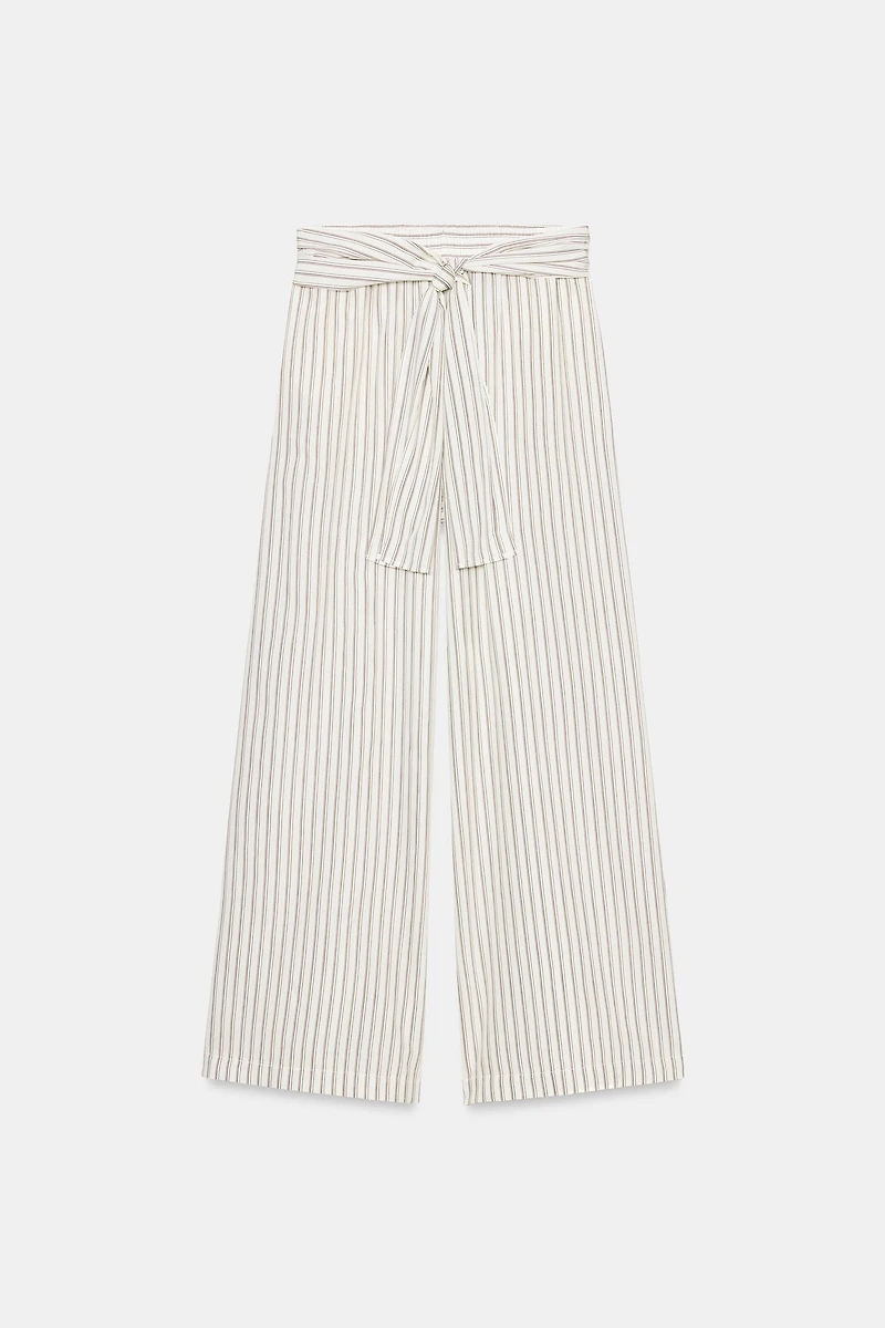 WIDE LEG SCARF PRINT PANTS