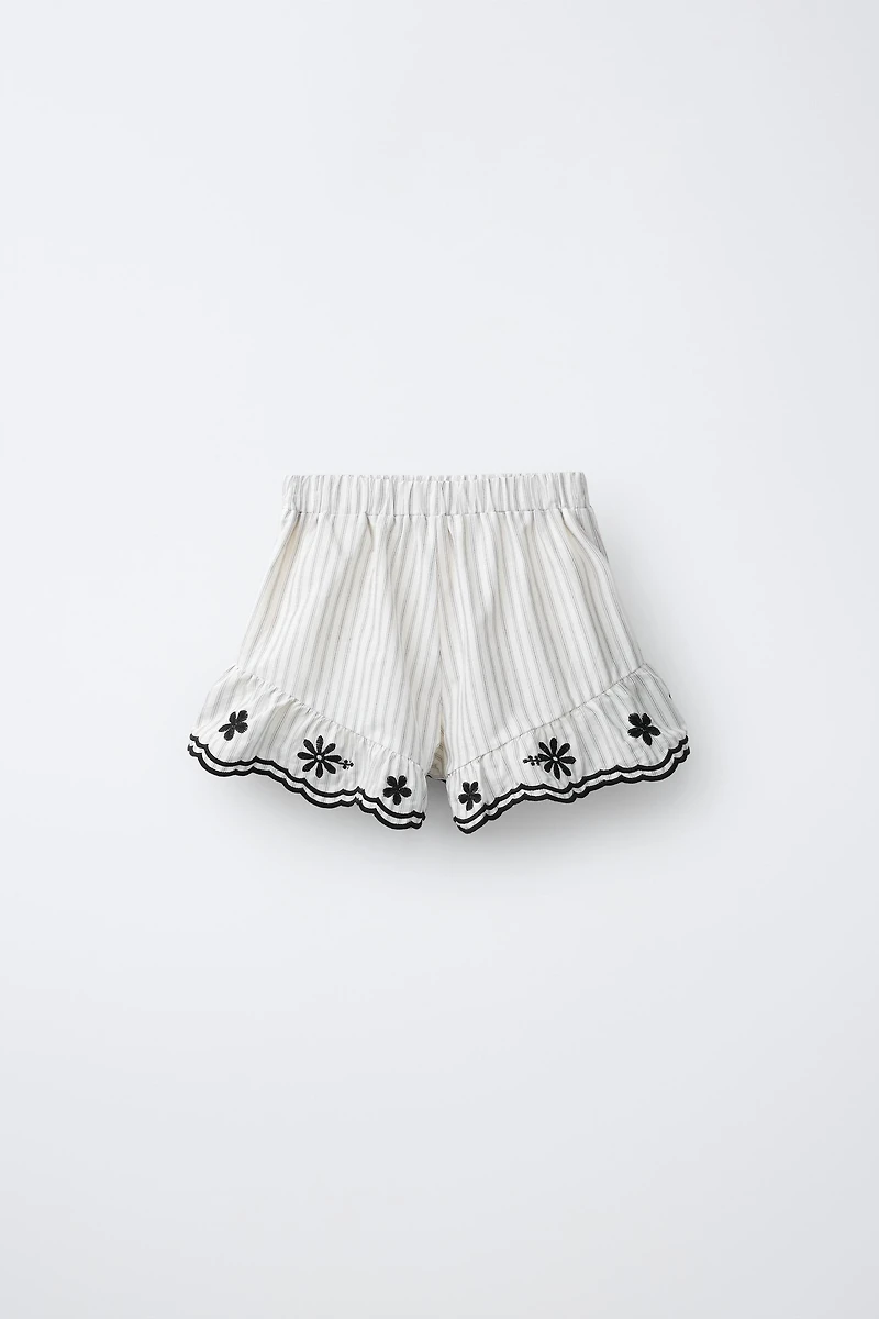 EMBROIDERED STRIPED SHORTS