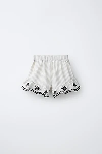 EMBROIDERED STRIPED SHORTS