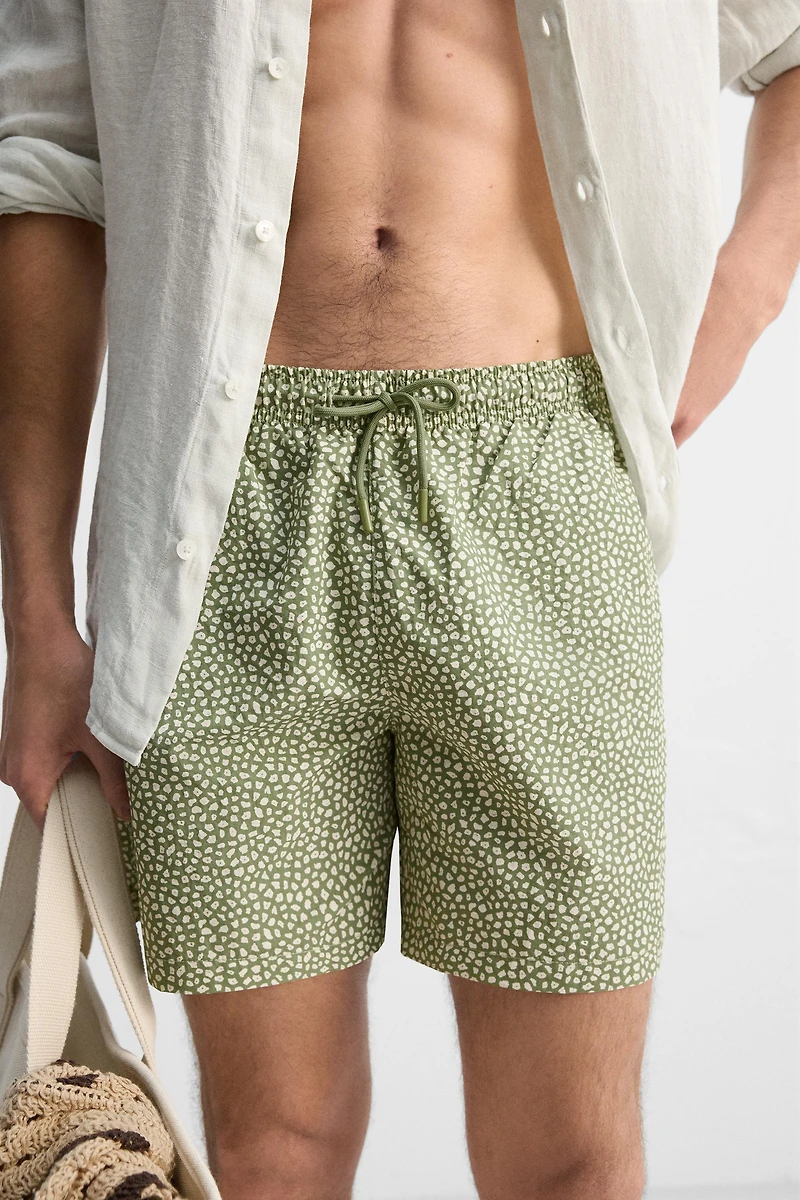 ABSTRACT PRINT MID-LENGTH SWIMSUIT