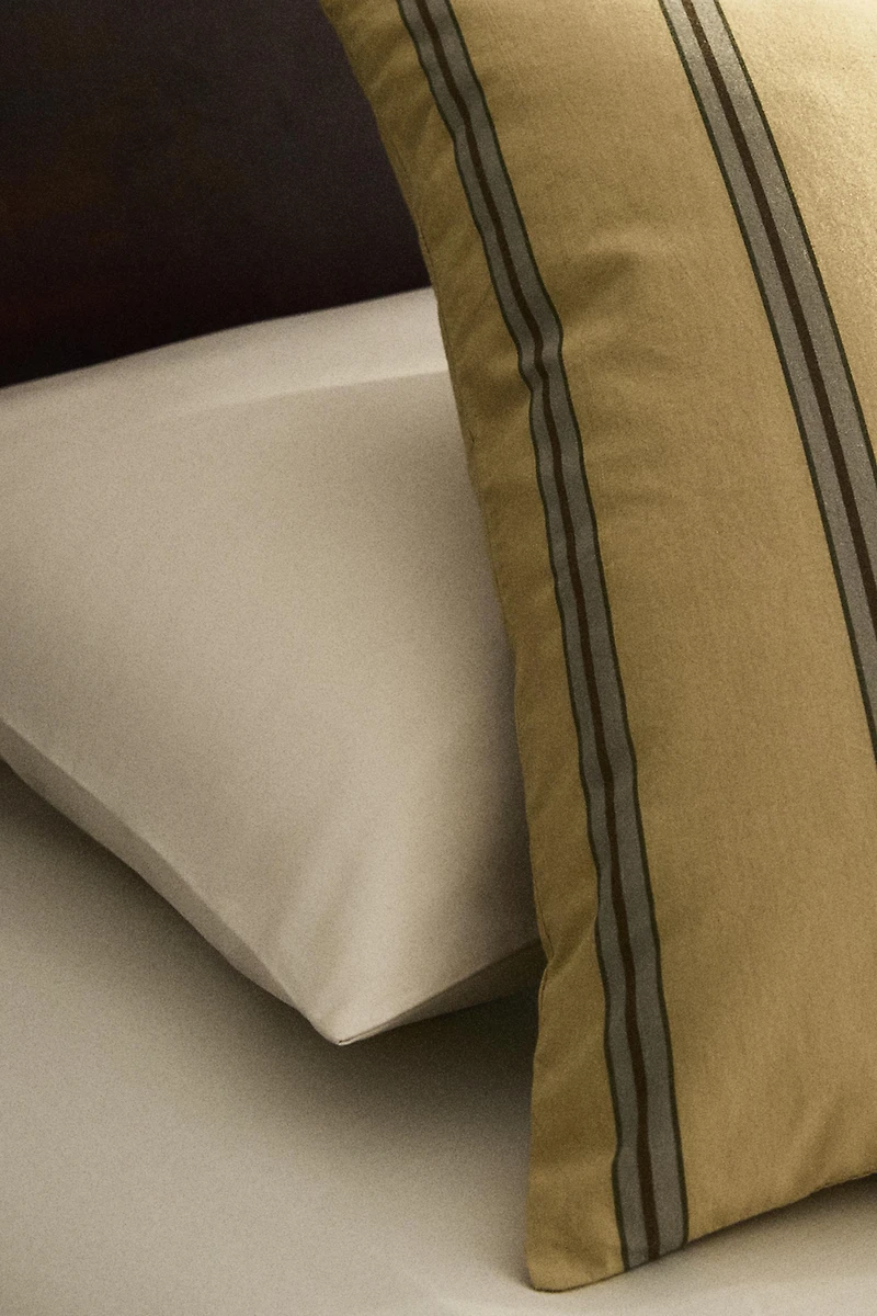 STRIPED PERCALE PILLOWCASE (300 THREAD COUNT)