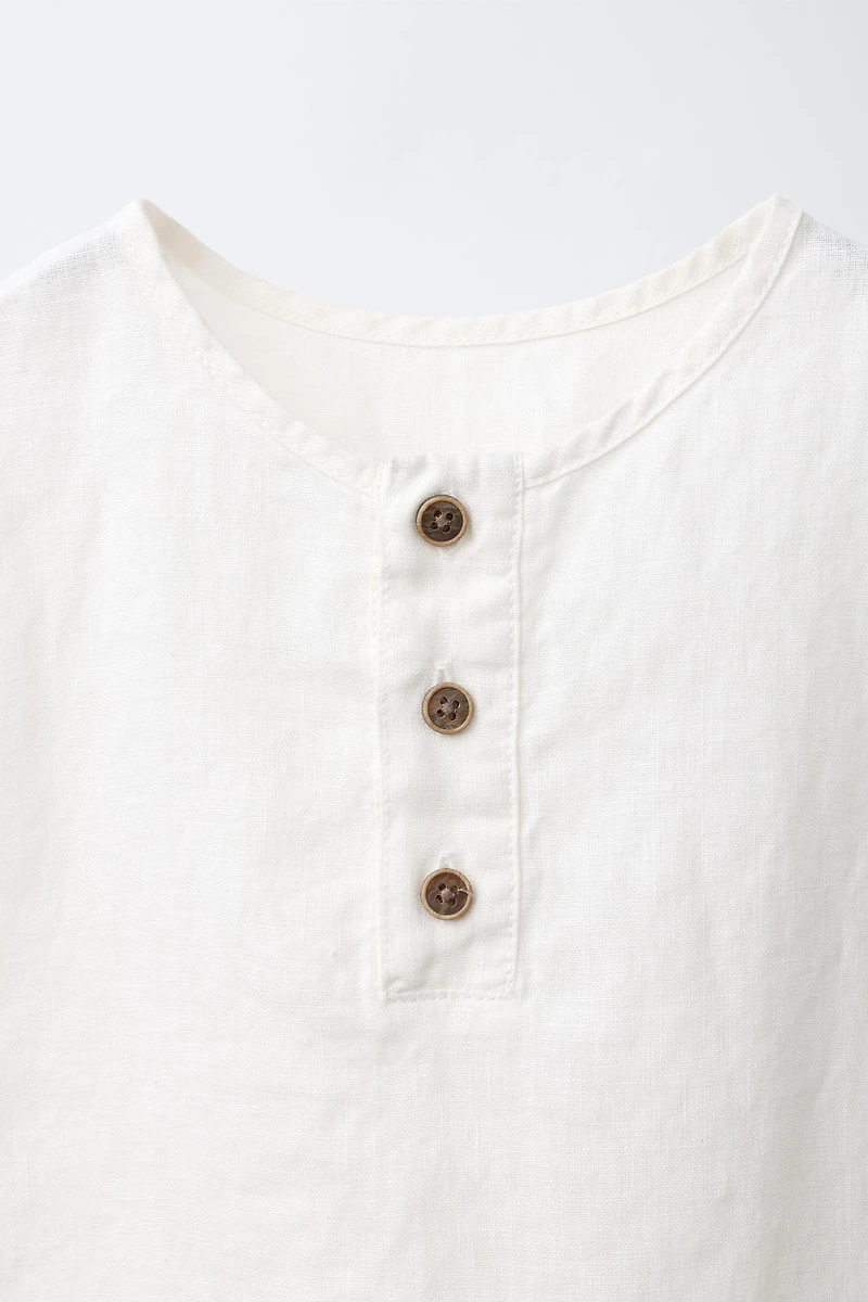 100% LINEN SLEEVELESS SHIRT