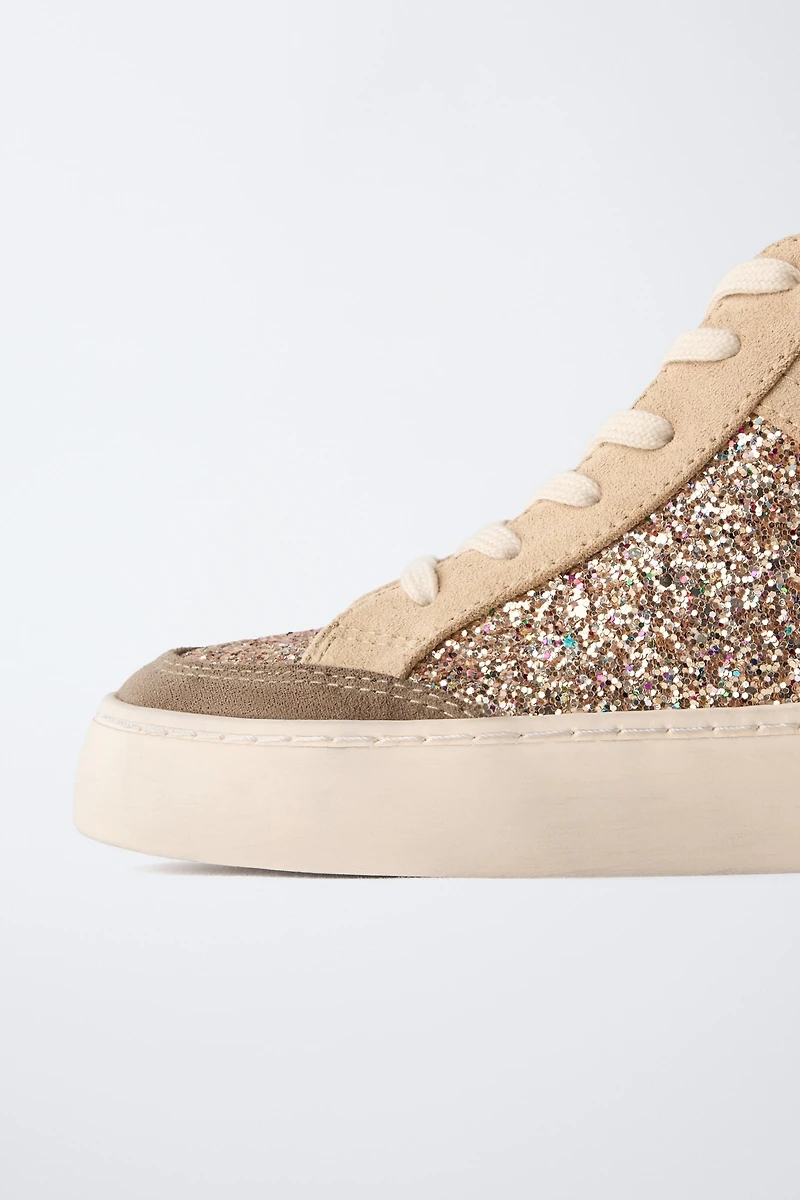 SPARKLY HIGH-TOP SNEAKERS