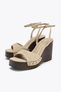 STUDDED SUEDE SANDALS
