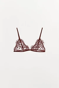 EMBROIDERED LACE TRIANGLE BRALETTE