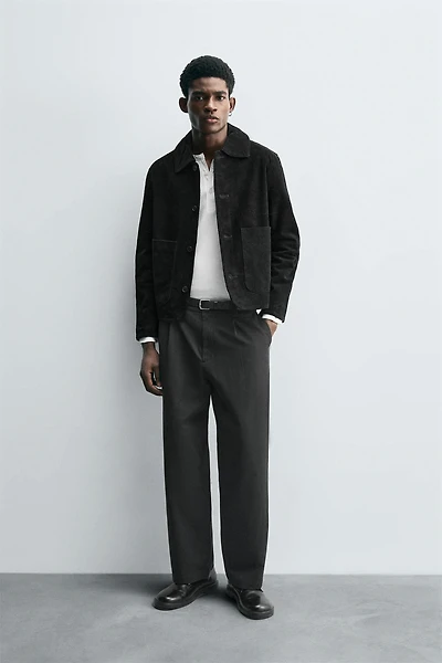 VESTE EN CUIR SUÉDÉ