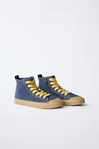 LEATHER HIGH-TOP SNEAKERS