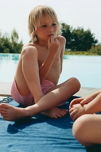 1-6 YEARS/ STRIPED SEERSUCKER SWIM SHORTS