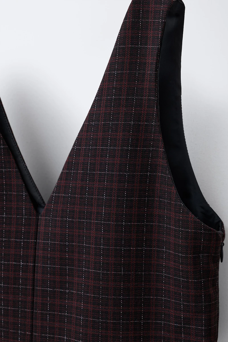 PLAID PINAFORE DRESS