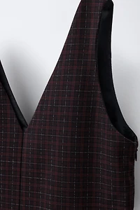 PLAID PINAFORE DRESS