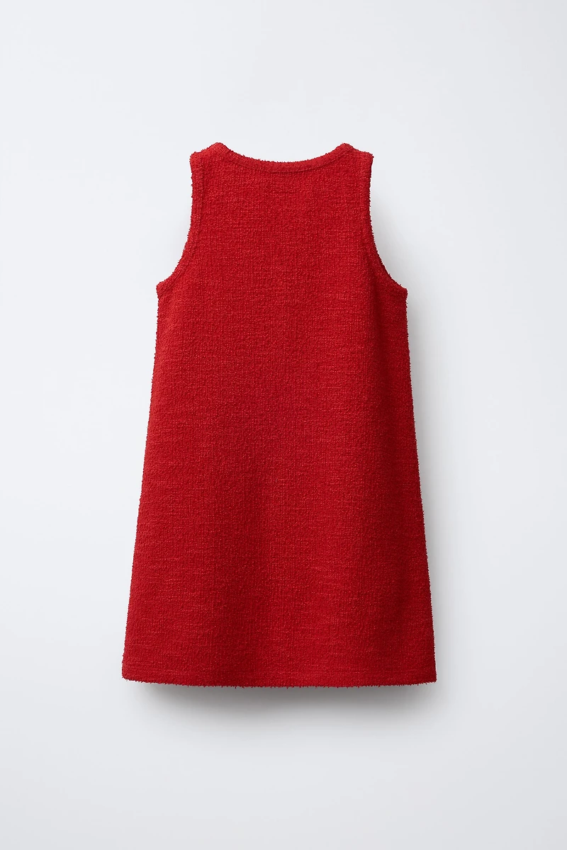 BUTTONED TEXTURED PINAFORE