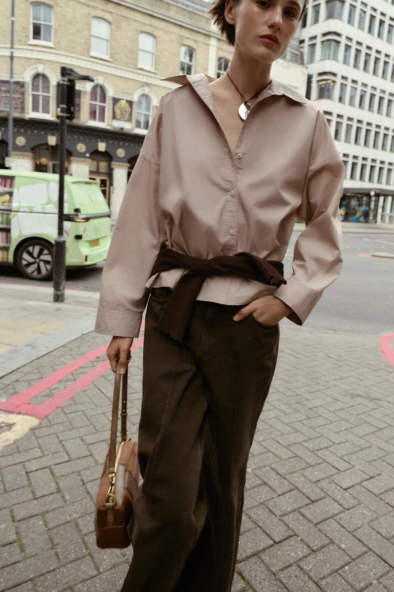 POPLIN BUTTON SHIRT