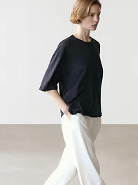 T-shirt oversize manches courtes en coton