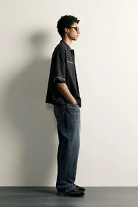CONTRAST EMBROIDERED RELAXED FIT SHIRT