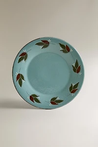 PLAT EN FAÏENCE FEUILLES CIRCULAIRE