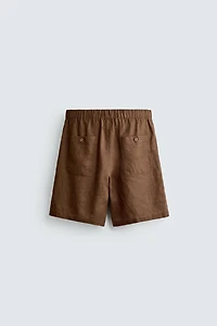 100% LINEN RELAXED FIT SHORTS