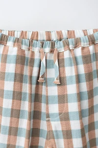 GINGHAM CHECK BALLOON TROUSERS