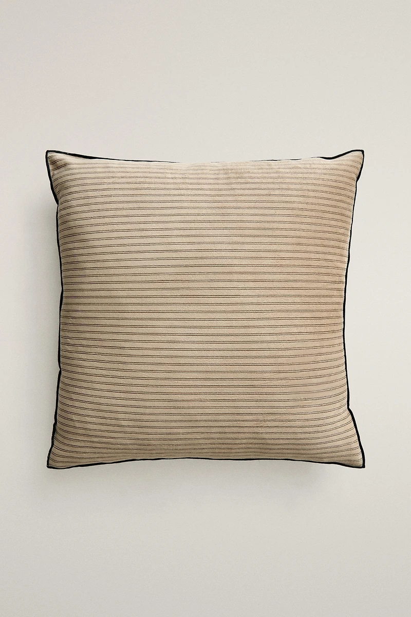 STRIPED VELVET THROW PILLOW COVER
