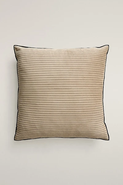 STRIPED VELVET THROW PILLOW COVER