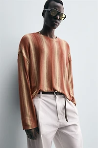 FLOWY STRIPED T-SHIRT