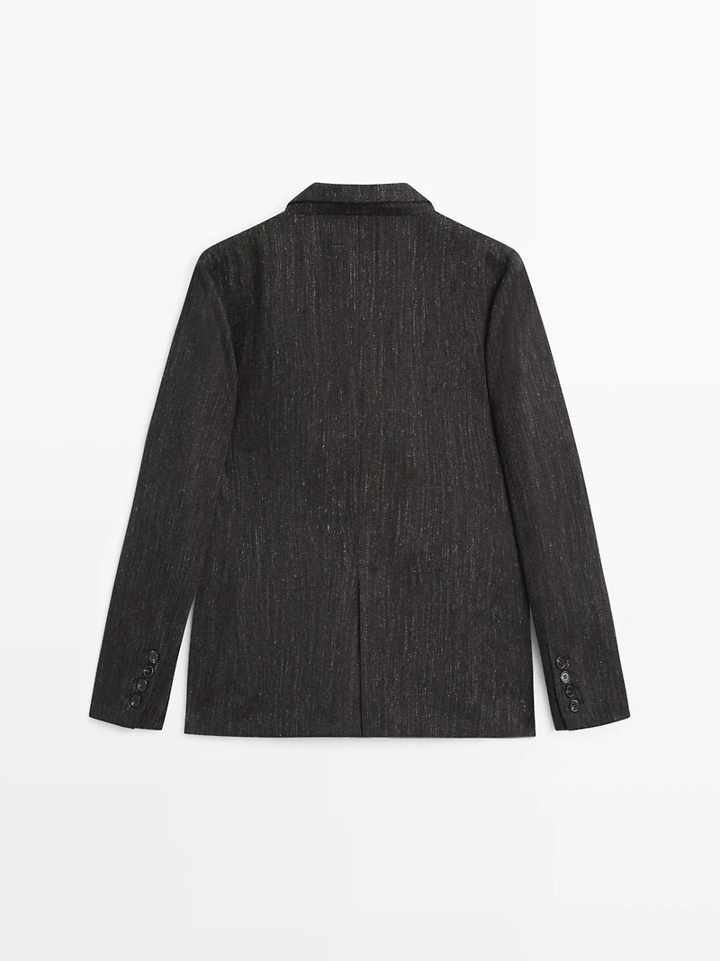 Flecked wool blend blazer