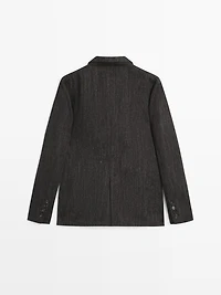 Flecked wool blend blazer
