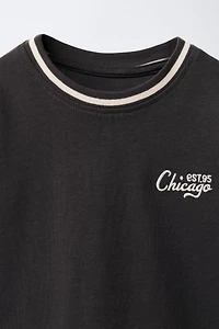 EMBROIDERED TEXT T-SHIRT